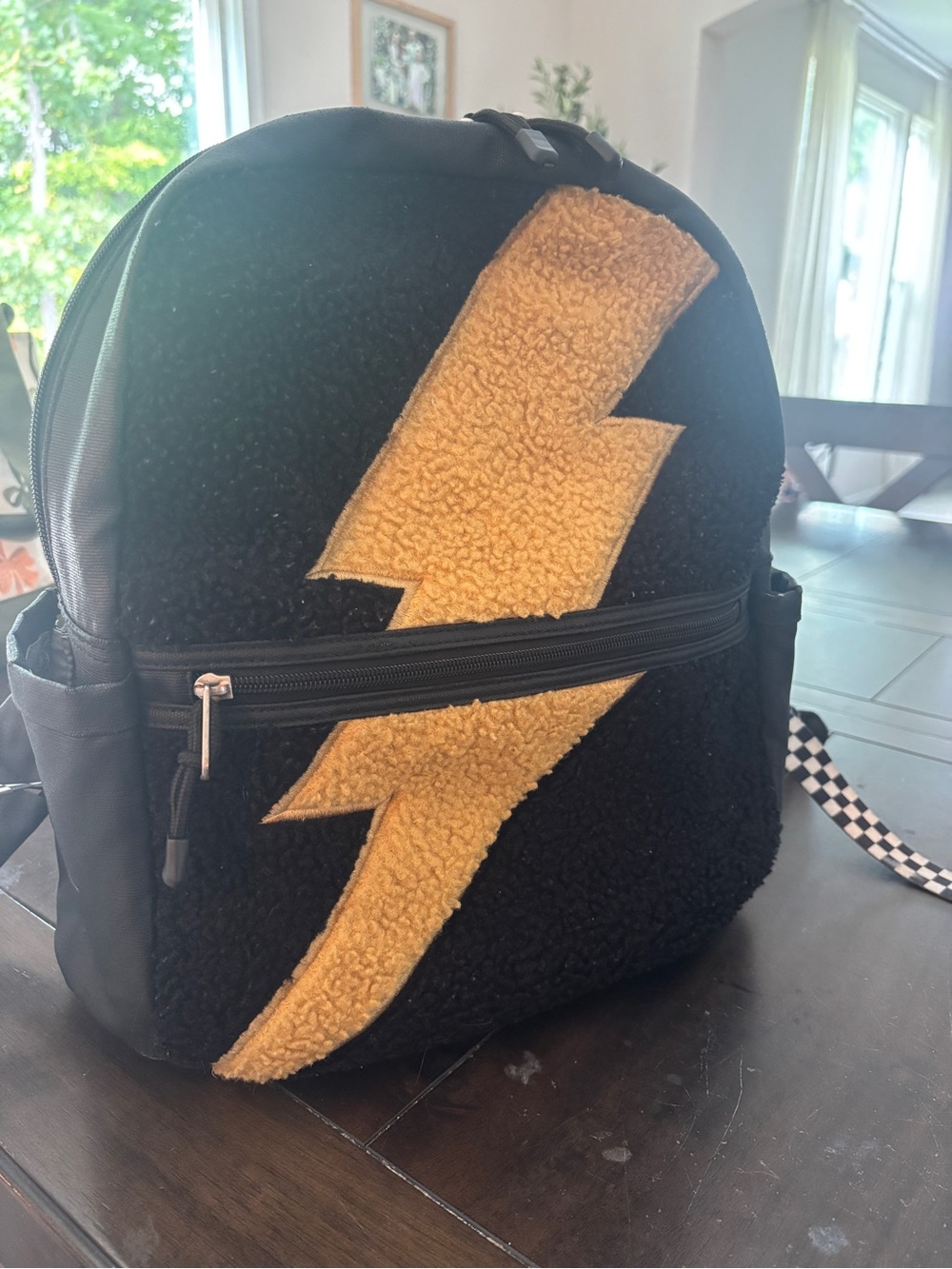 STATE kids black sherpa lightning bolt backpack
